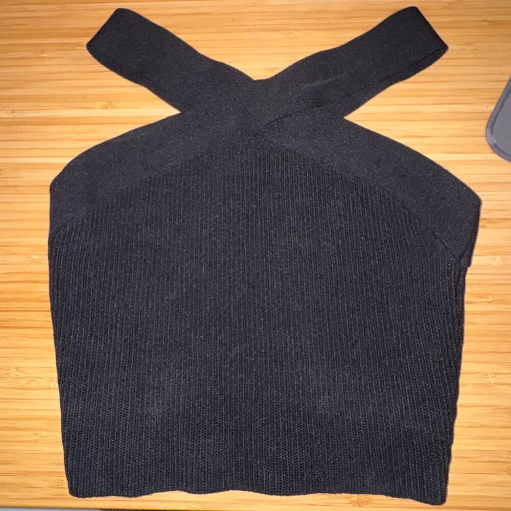 Aritzia Sculpt Knit Criss Cross Cropped Tank - Black